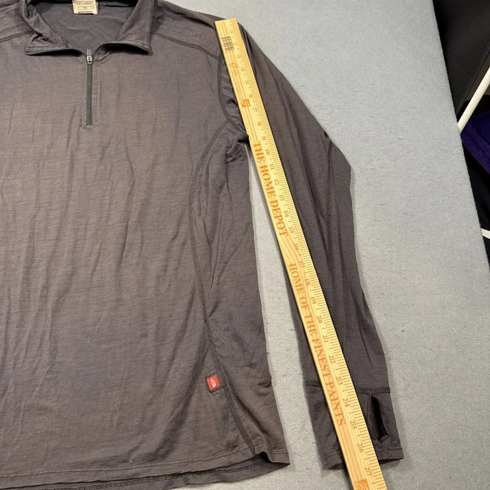 North Face Shirt Men L GRY 1/4 THUMBHOLES Performance Activewear Hiking REPAIR